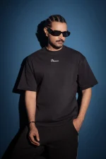 Men's Premium Drop Shoulder Oversized T-Shirt | 220 GSM 100% Cotton | Black