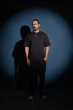 Men's Premium Drop Shoulder Oversized T-Shirt | 220 GSM 100% Cotton | Black - Image 3