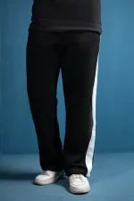 Men's Premium Baggy Track Pants | 100% Cotton Terry Fabric | Black | AWSOMUS - Image 2